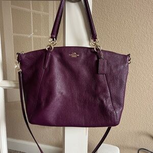 Coach Deep Purple Leather Shoulder Bag